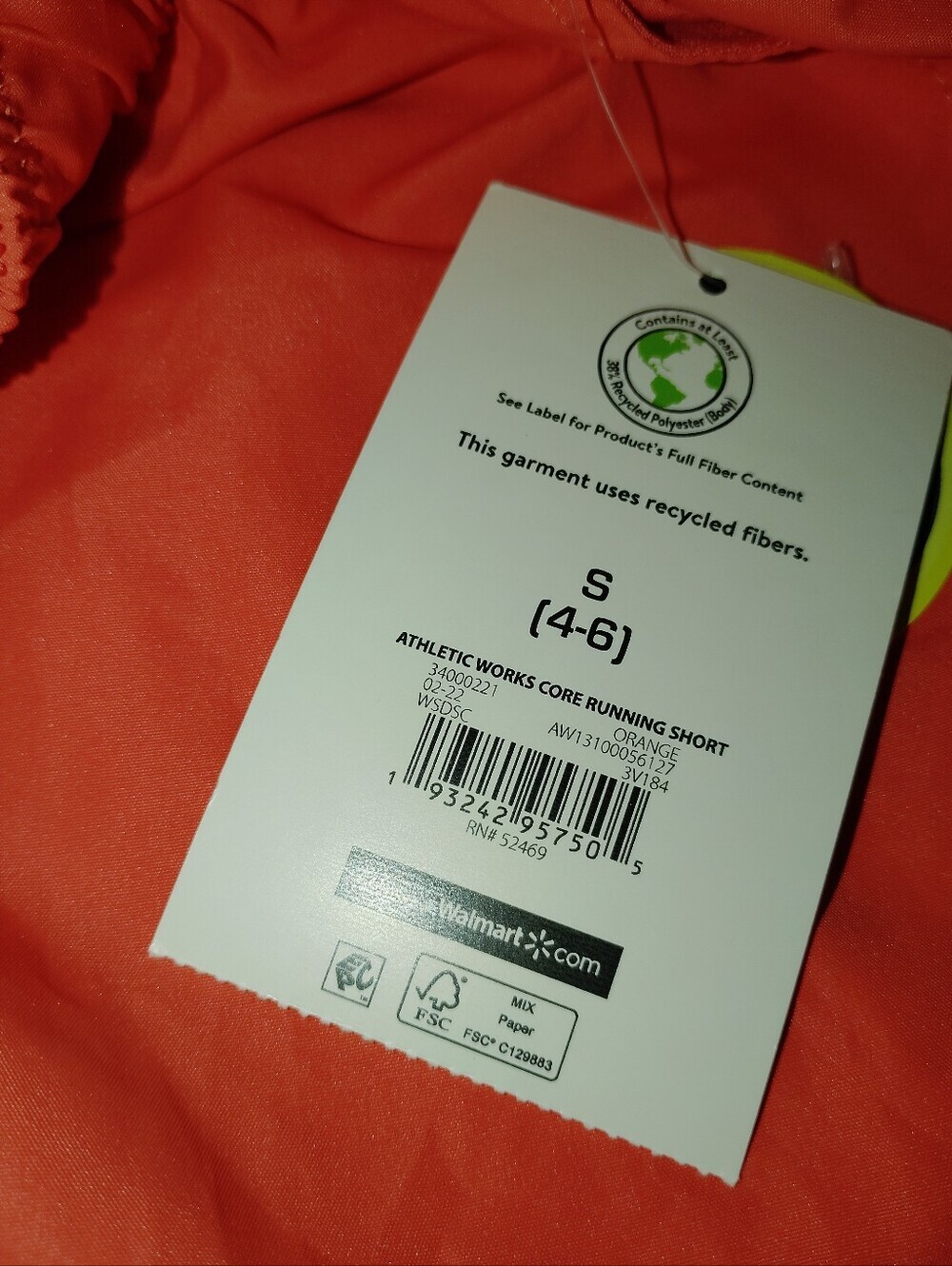 Nwt S Athletic Works Women's Core Running Shorts NWT Coral - Picture 5 of 6